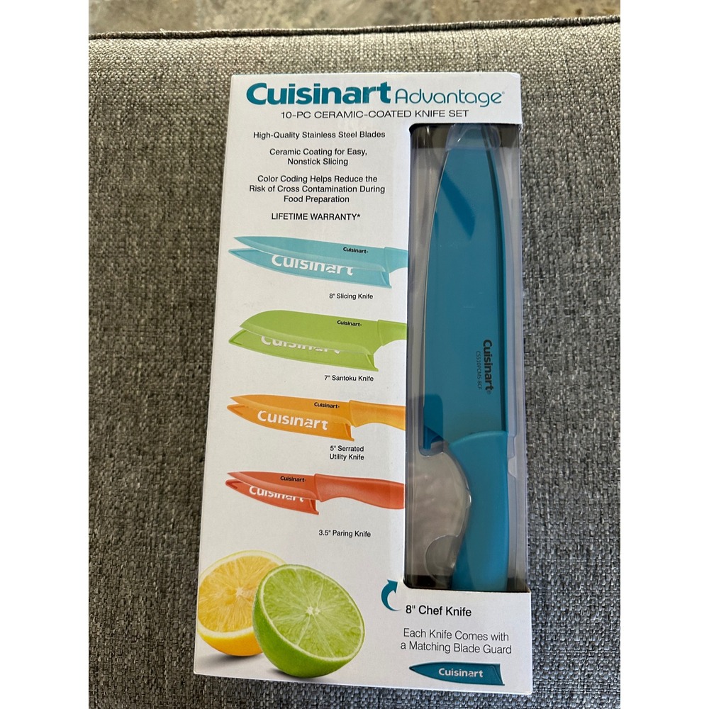 Cuisinart Advantage 10-PC Ceramic-Coated Knife Set Multi Color C55-10PCMS NEW